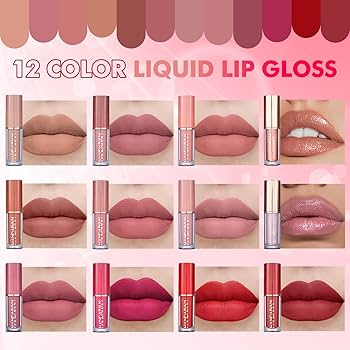 Mocallure 12 Pcs Matte Liquid Lipgloss Set)