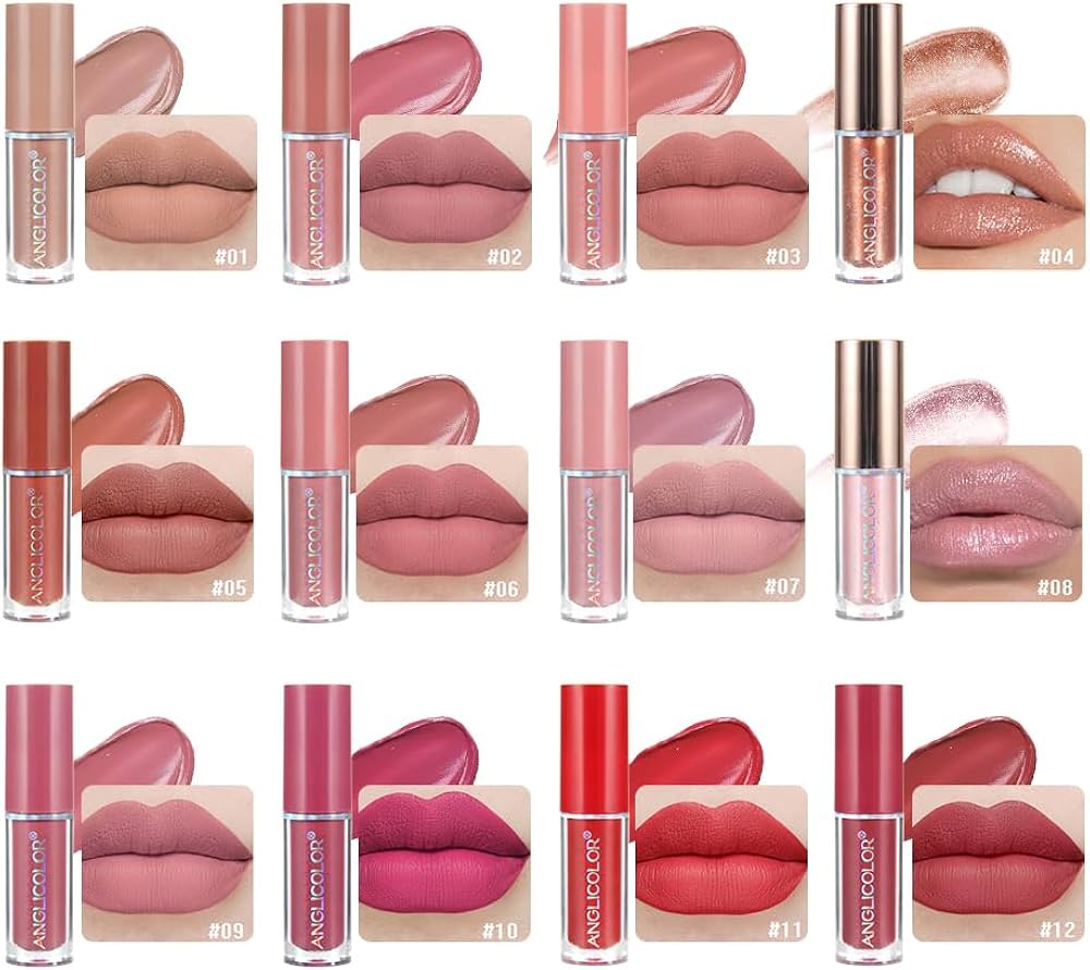 Mocallure 12 Pcs Matte Liquid Lipgloss Set)